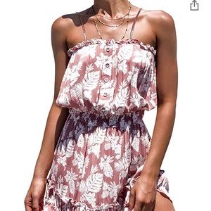 Removable strap floral boho dress medium
